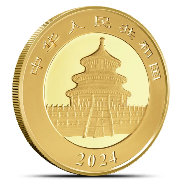 2024 3 Gram Chinese Gold Panda Coin (BU) 2
