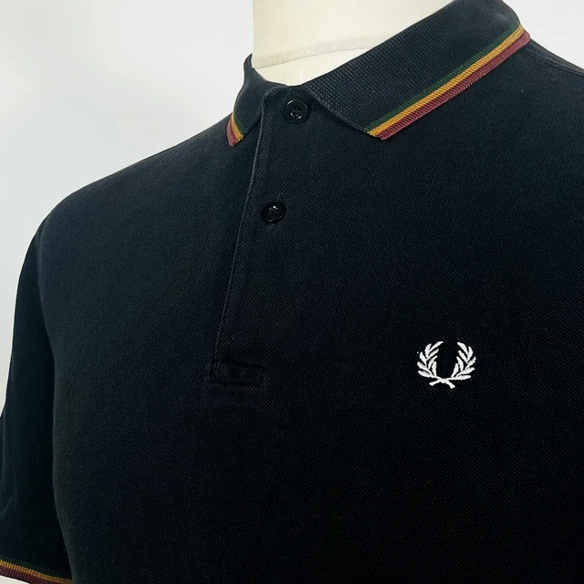 Polo con punta nera audace Fred Perry X No Doubt (taglia L) scooter mod anni 60 casual