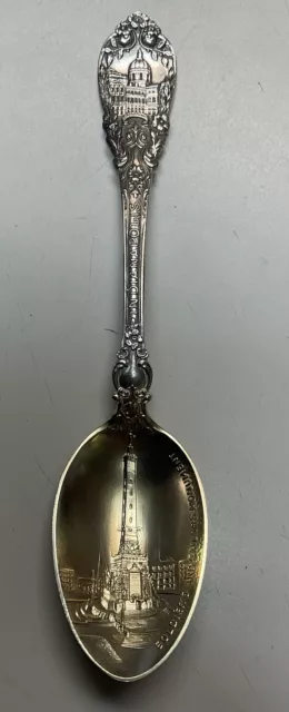 Sterling silver  souvenir spoon Indianapolis Soldiers Sailors Monument 35.5 Gram