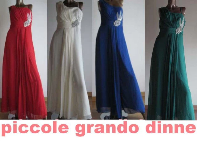 abito donna decorato swarovski + stola vestito elegante lungo sposa cerimonia