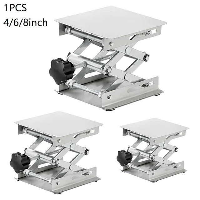 Lifting Platform Knob Regulated Adjustable Height Lab Equipment Silver