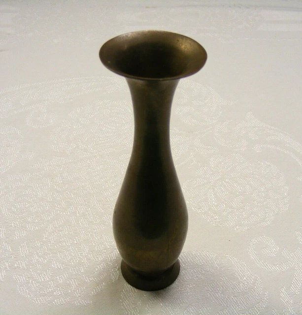 Vintage Brass Bud Vase Made in India 5-e