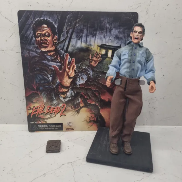 NECA Evil Dead 2 Clothed Deadite Ash 8" Action Figure  Unboxed + Card & Book