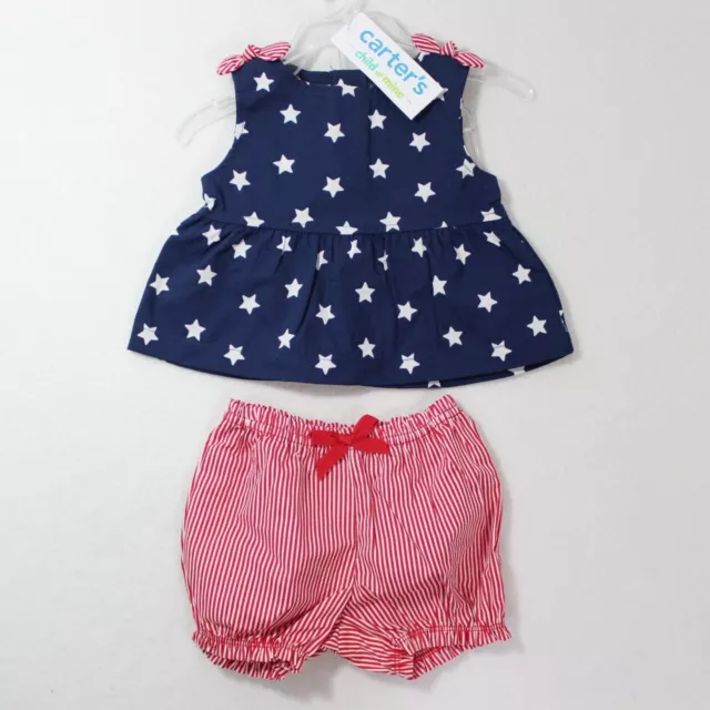 Carter's Child of Mine Baby Girl 2 Piece Patriotic Outfit Set Size Newborn Dress