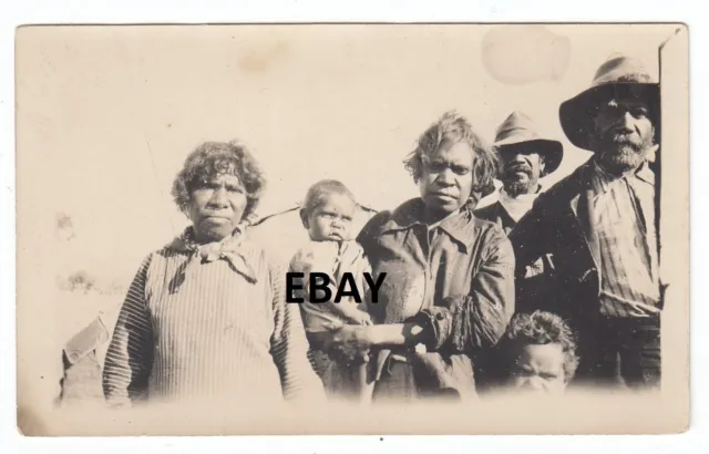 Original OLD PHOTOGRAPH Aboriginal Men & Women Central Australia c1925