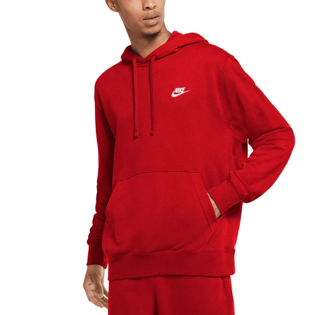 Nike Felpa da Uomo con Cappuccio Club Rosso Taglia L Cod CZ7857-657