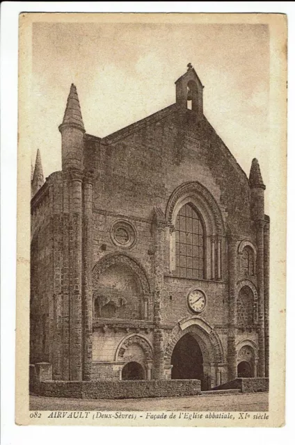 CPA -Carte postale-France - Airvault - Façade de l'Eglise Abbatiale-1936-  S2685