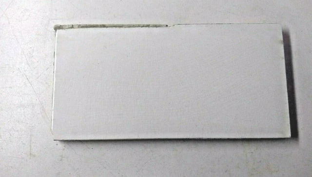 National Dec 1907 USA 6" X 3" Gloss Off White Ceramic Subway 1 Wall Tile Antique