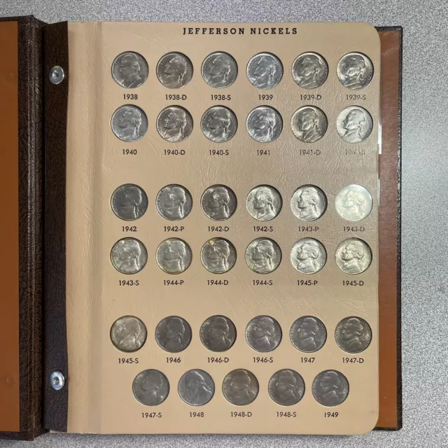 Jefferson Nickels Complete 1938-1987 in Dansco Album