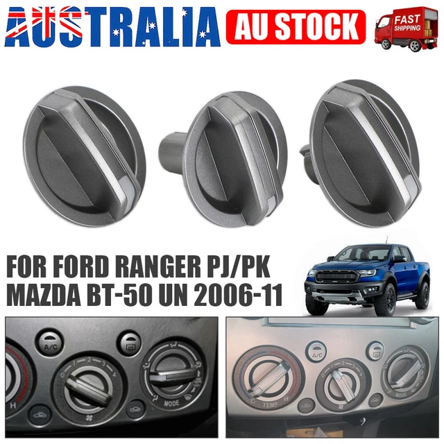 3x Heater Fan Control Knobs Set For Ford Ranger PJ/PK Mazda BT-50 UN 2006-2011
