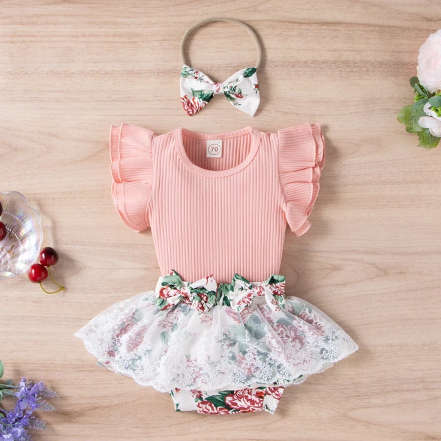 T-shirt top gonna bambino bambina arricciata set abiti da festa vestiti 3