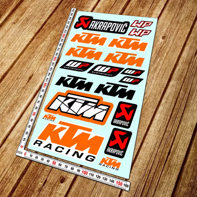 KTM WP Akrapovi Sponsor decals set sheet 19 stickers graphics exc sx