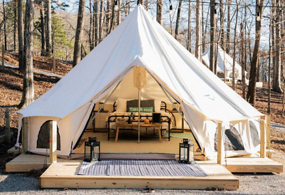 WHITEDUCK Avalon 2 in 1 Canvas Bell Tent/Canopy 4m Waterproof Yurt Safari Hiking