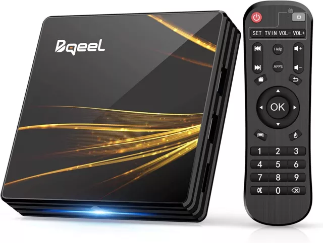 Bqeel TV Box Android 10.0 【4G+64G】 R2 Plus Android TV Box RK3318 Quad-Core 64...