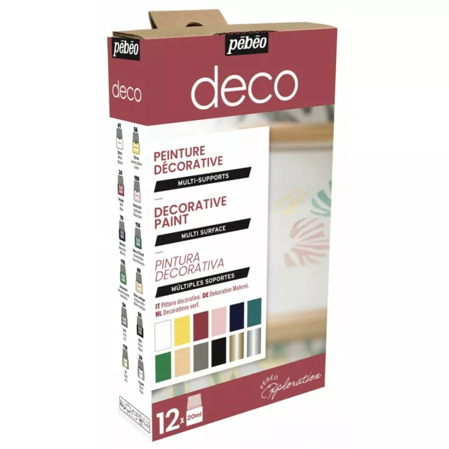 Pebeo Deco Home & Interior Craft Paint Exploration Set 12 x 20ml