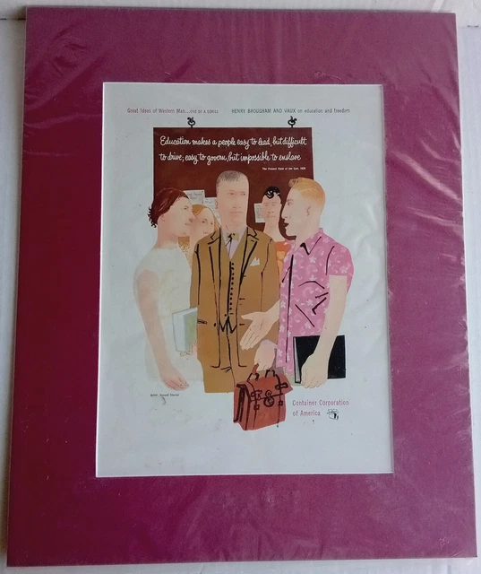 Container Corporation of America Great Ideas of Man EDWARD BROUGHAM Ad MATTED