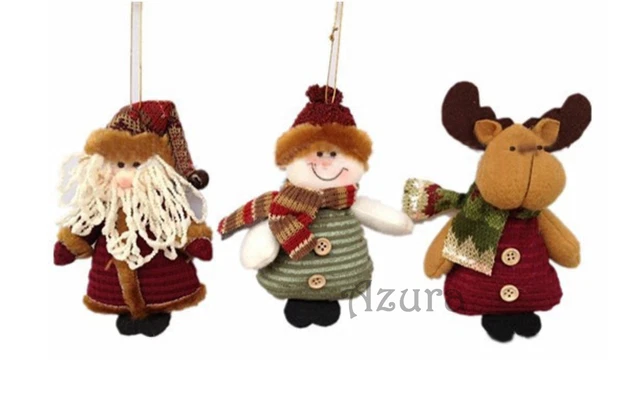 3 pièces 6 pouces décorations suspendues de Noël ornements bonhomme de neige père renne cerf