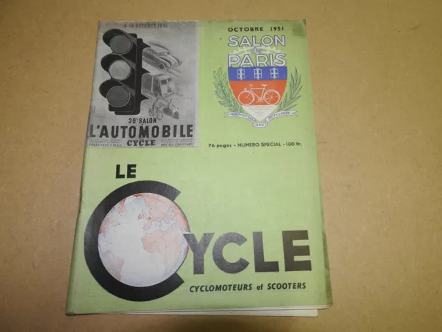 Revue LE CYCLE Cycliste Vélo Bike Old Course HS 1951 Salon de Paris