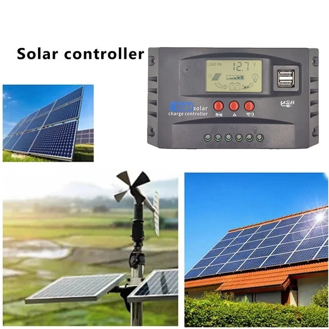 Regulador Solar 12/24V Carga Trifásica Pantalla LCD Asequible Alta Calidad