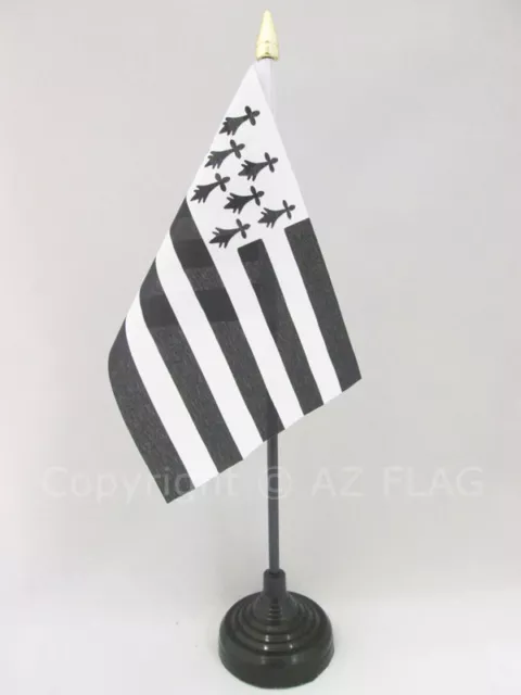 DRAPEAU DE TABLE BRETAGNE 15x10cm - PETIT DRAPEAUX DE BUREAU BRETON - FRANCE 10