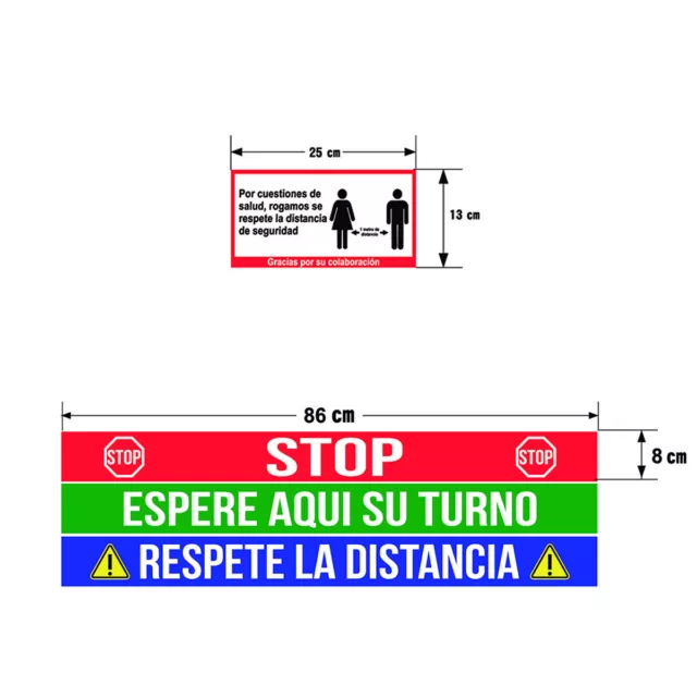 Vinilo Adhesivo Control De Seguridad Suelo Pegatinas Control Distancia Mod.02 2