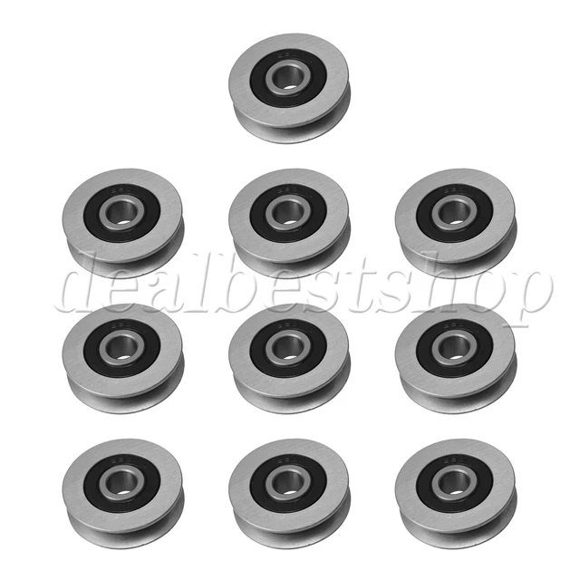 10x Shaped Groove Bearing Roller Industrial Pulley 12x50x13mm 1128lbs