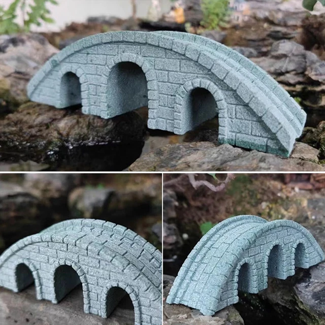 Pont Miniature En Bois – Arche Pour Jardin, Bonsaï, Maison De Poupée – Décoration Micro Paysage – 14x5x4 Cm – Artisanal