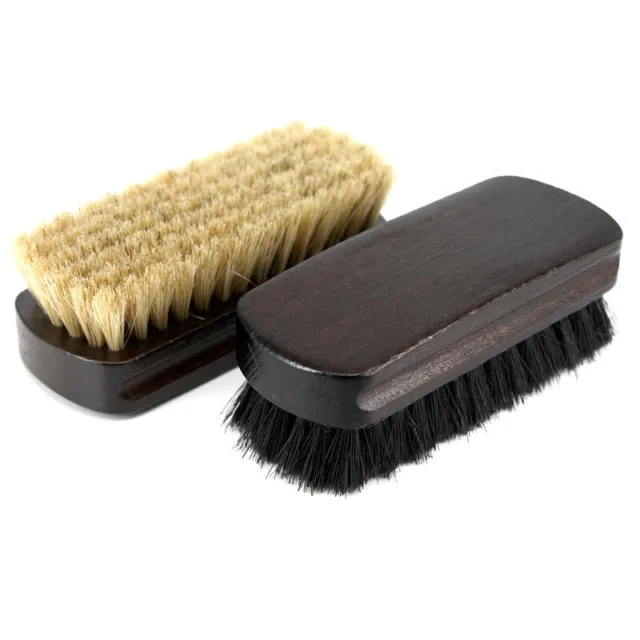 Cepillo de enceramiento de pelo de cerdo cepillo de cerdas duras zapato limpieza de superficie cepillo pulidoD_
