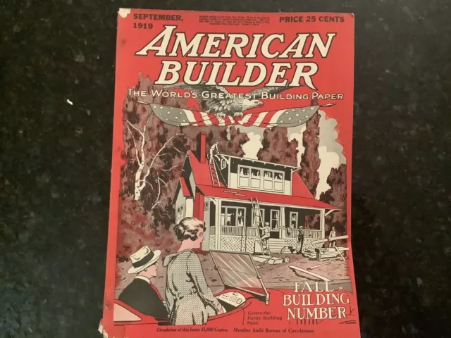 American Builder Magazine September 1919 Home Designs Loaded w/ Great Ads! Farm