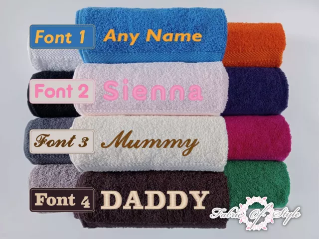 Personalised Embroidered Towels Face Hand, Bath, Towel  ANY NAME 100% cotton