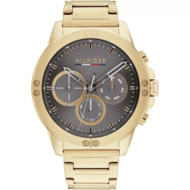 Tommy Hilfiger 1791891 Black Chronograph Dial Gold Stainless Steel Mens Watch