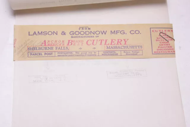 1940 ruban caoutchouté imprimé Lamson Goodnow correspondant inter-bureaux Ephemera P695F 2