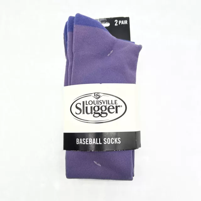 2 PR Louisville Slugger Baseball Socks Youth/Women's 4-8/5-10 Purple