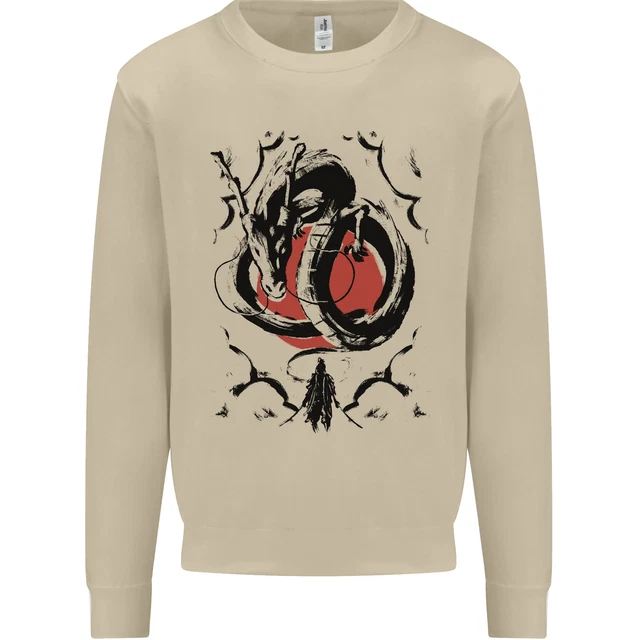Felpa maglione Samurai Warrior Dragon & Sun Fantasy MMA 5