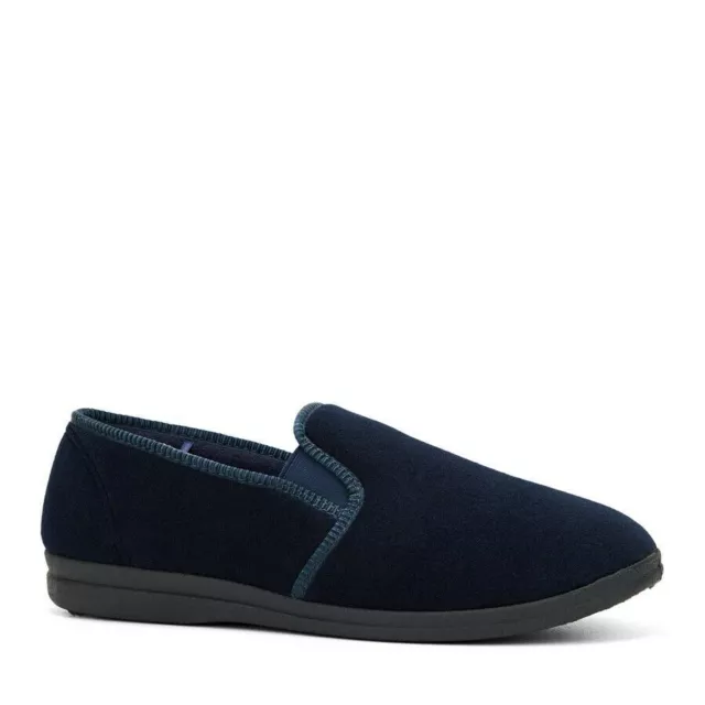 Grosby Percy Slippers Mens Shoes Casual Slip On Moccasins Navy Chocolate 3