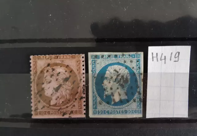 H419 France timbres Cérès YT 36 Napoléon III YT 14A sans prix de réserve