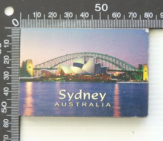 VINTAGE SYDNEY HARBOUR Australia Wooden Souvenir Fridge 5.85