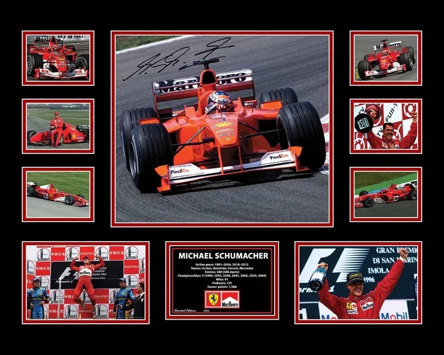 MICHAEL SCHUMACHER FERRARI A3 firmato edizione limitata stampa