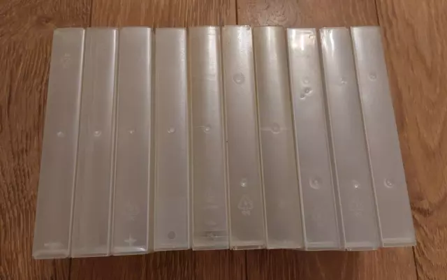 10 x EMPTY CLEAR VHS VIDEO TAPE Small Box Cases Upcycle Storage Crafting
