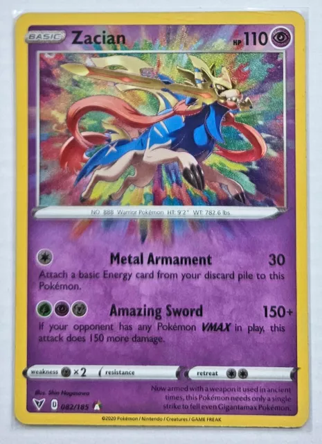 ZACIAN 082/185 Vivid Voltage Pokemon card - Amazing Rare
