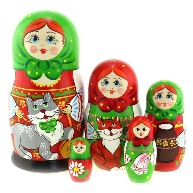Matriochka Russe - Poupées Gigognes Peintes à La Main Par L'Artiste Kisseleva - Pièce Unique