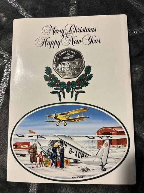 1985 ISLE OF MAN CHRISTMAS 50p CARD💥