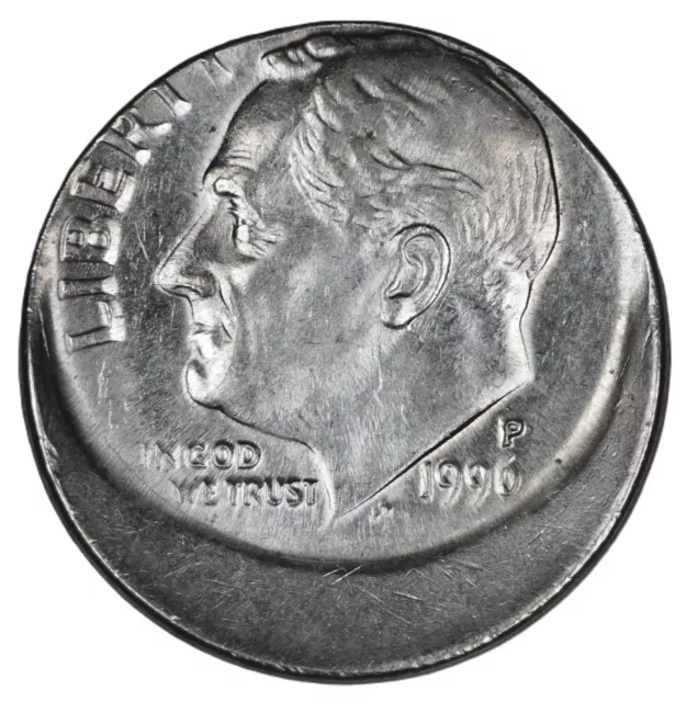 1996 P 10c ROOSEVELT DIME OFF CENTER MINT ERROR E130