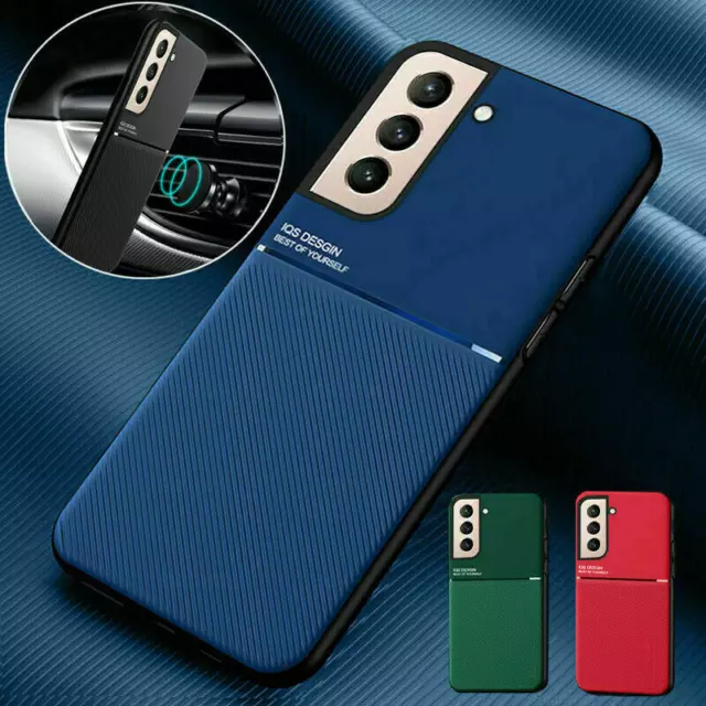 Luxury Magnetic Leather Case Metal Slim Carbon Fiber Hard Cover For Smart Phone 2