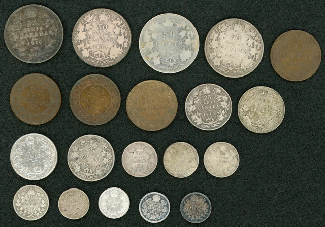 Canada Coins Lot of 20 Mix Dates & Denom