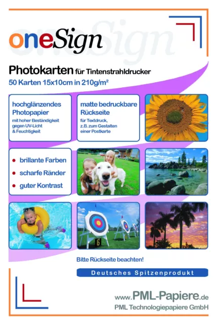 Fotopapier Fotokarten hochglanz glänzend 10x15 Inkjet