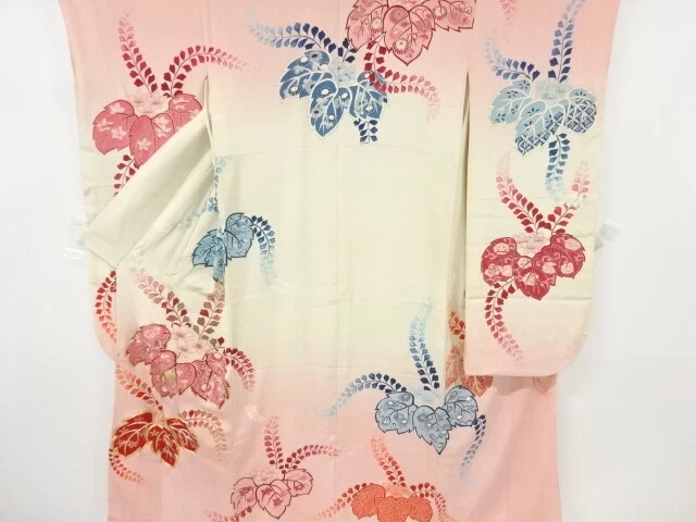 6874827: Japanese Kimono / Antique Furisode / Embroidery / Paulownia