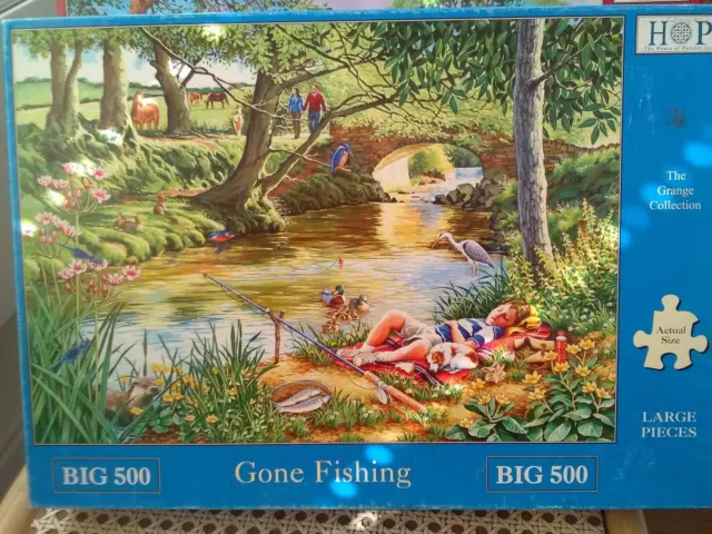 HOP LARGE 500 piece jigsaw. Gone fishing £3.00 - PicClick UK