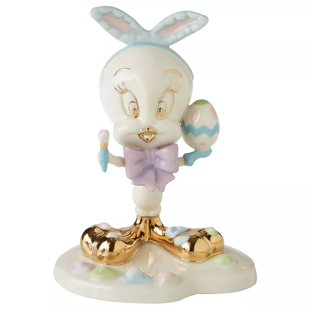 Lenox Tweety Painting Easter Egg Figurine Bird Bunny Ear Artist Looney Tunes NEW