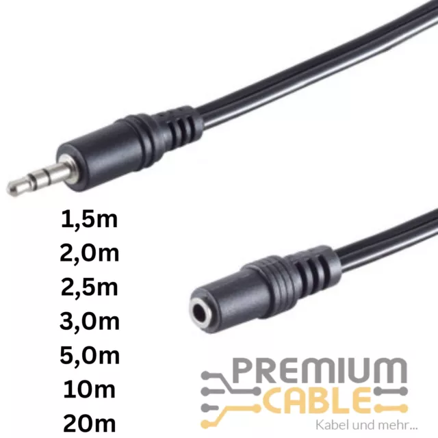 Kopfhörer Audio AUX Stereo Verlängerung Klinke Kabel 3,5mm 1,5m bis 5m 10m 20m